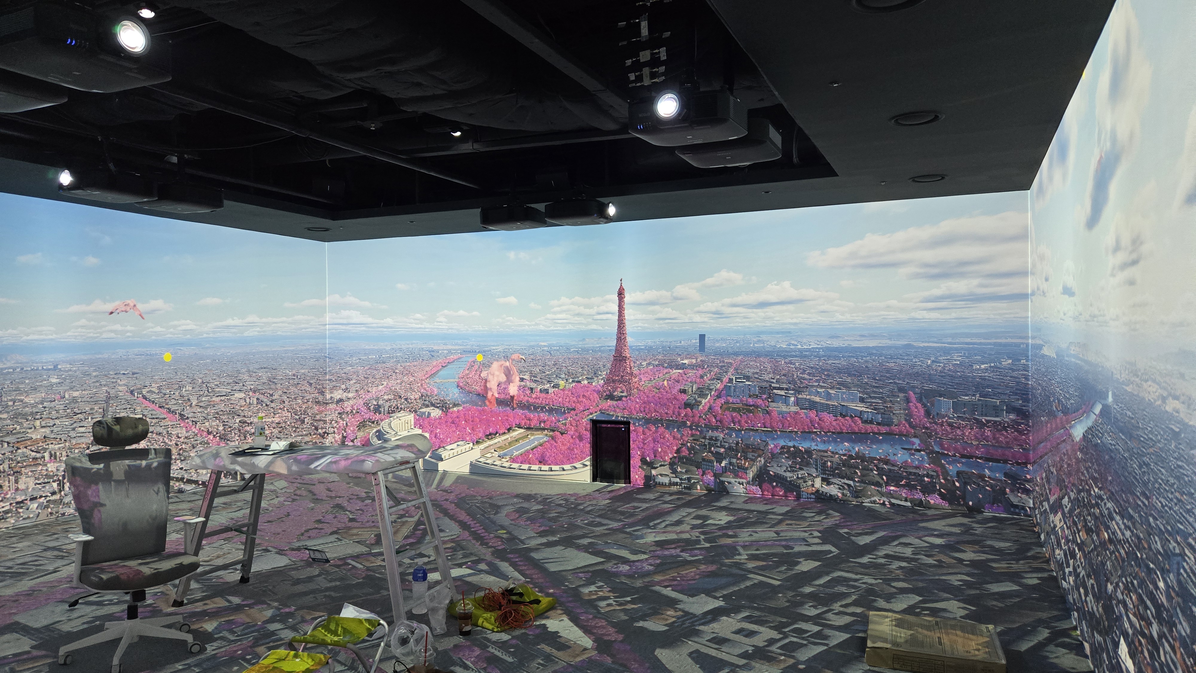 2026 63빌딩 전망대 Zone2 벽면과 바닥 프로젝션 맵핑 현장