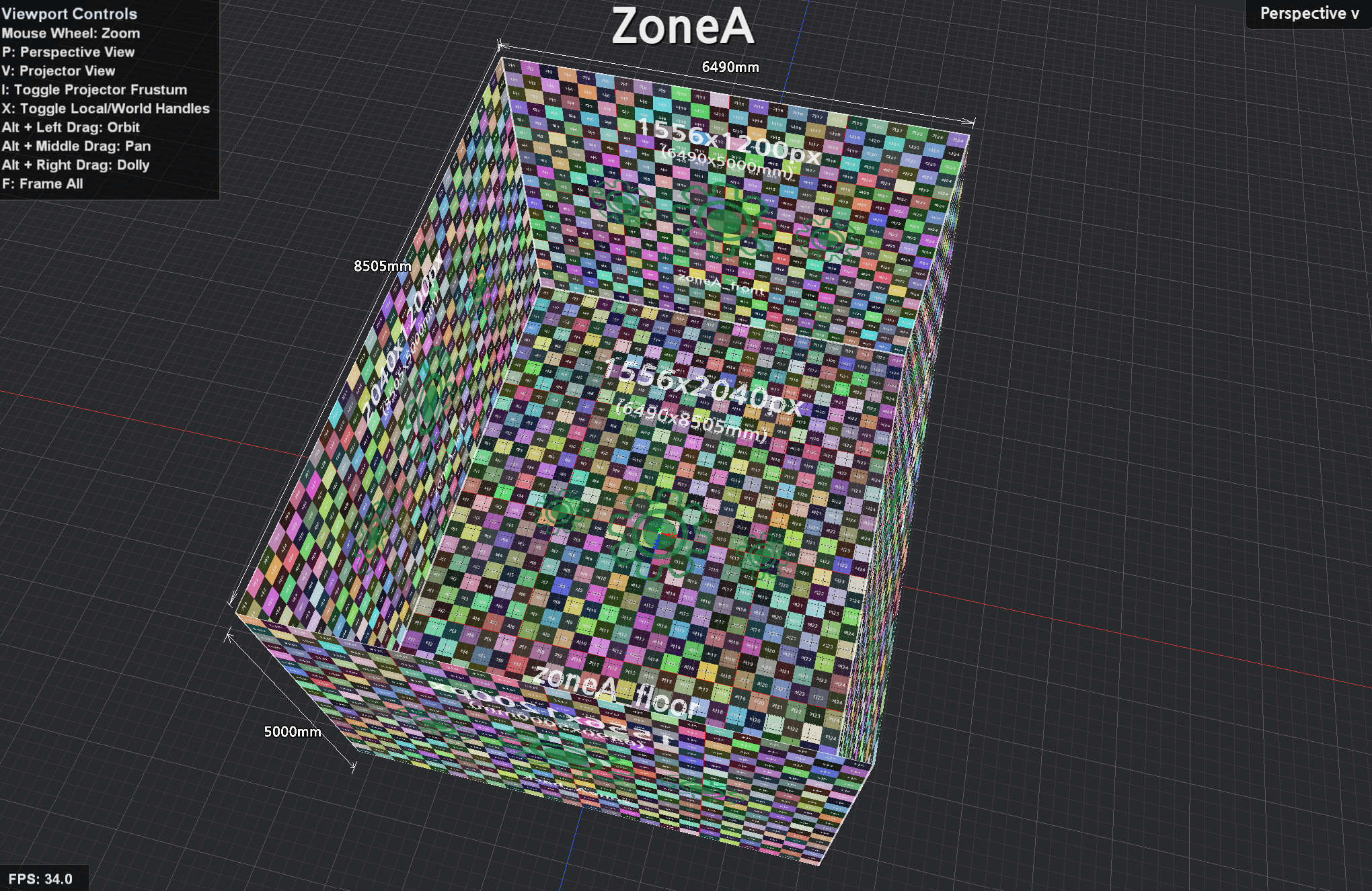 2026 싱가포르 오세아나리움 Zone A 프로젝션 맵핑 시뮬레이션